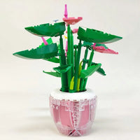 Thumbnail for Building Blocks MOC Idea Potted Palm Pink Plants Bricks Kids Toys - 7