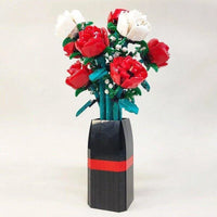 Thumbnail for Building Blocks MOC Idea Potted Rose Flower Plant Bricks Kids Toys - 9
