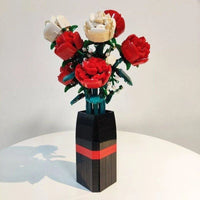 Thumbnail for Building Blocks MOC Idea Potted Rose Flower Plant Bricks Kids Toys - 5