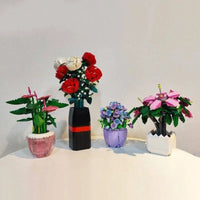 Thumbnail for Building Blocks MOC Idea Potted Rose Flower Plant Bricks Kids Toys Construction Set Toys - 8
