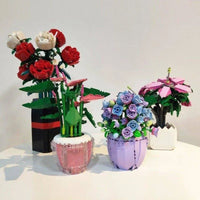 Thumbnail for Building Blocks MOC Idea Potted Rose Flower Plant Bricks Kids Toys - 6