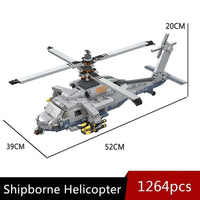Thumbnail for Building Blocks MOC Military Airborne Attack Fighter Helicopter Bricks Toys Construction Set Toys - 1