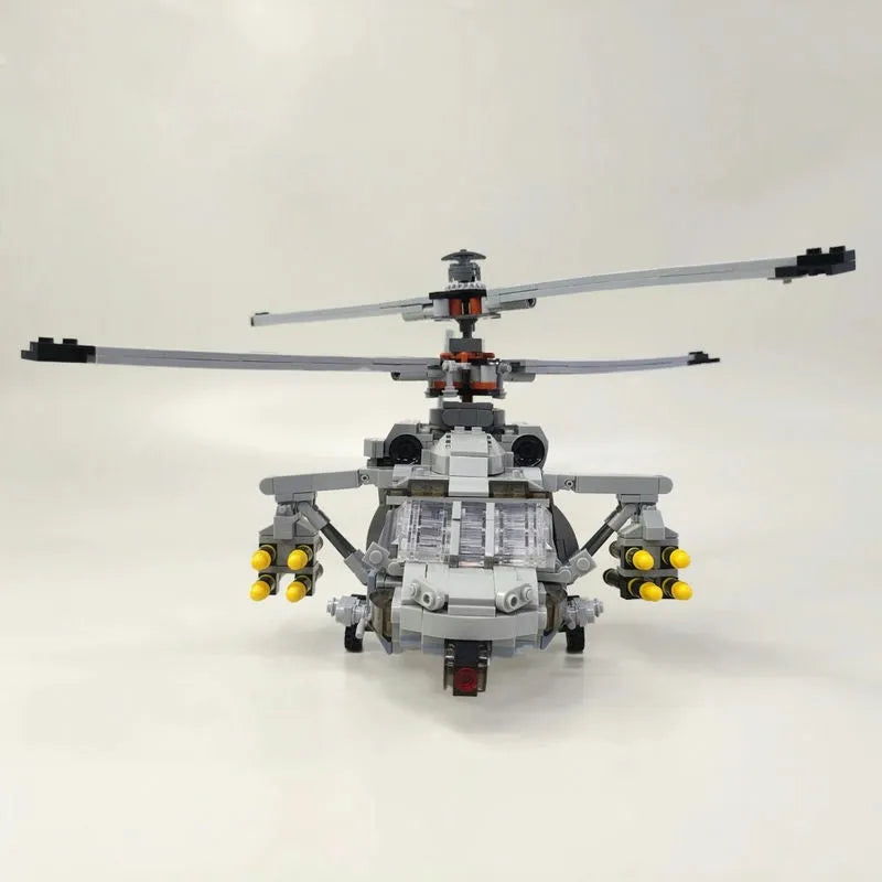 Building Blocks MOC Military Airborne Attack Fighter Helicopter Bricks Toys Construction Set Toys - 6