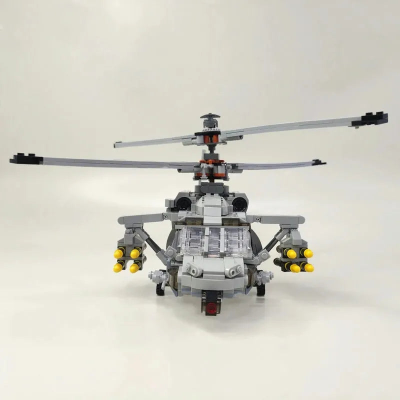 Building Blocks MOC Military Airborne Attack Fighter Helicopter Bricks Toys - 6