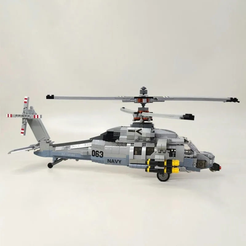 Building Blocks MOC Military Airborne Attack Fighter Helicopter Bricks Toys Construction Set Toys - 7
