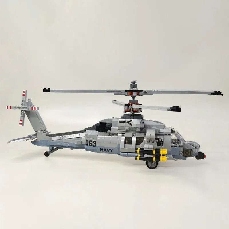 Building Blocks MOC Military Airborne Attack Fighter Helicopter Bricks Toys - 7