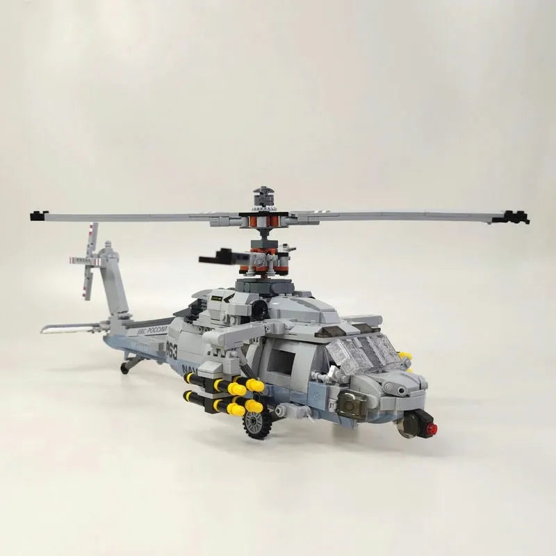 Building Blocks MOC Military Airborne Attack Fighter Helicopter Bricks Toys Construction Set Toys - 4
