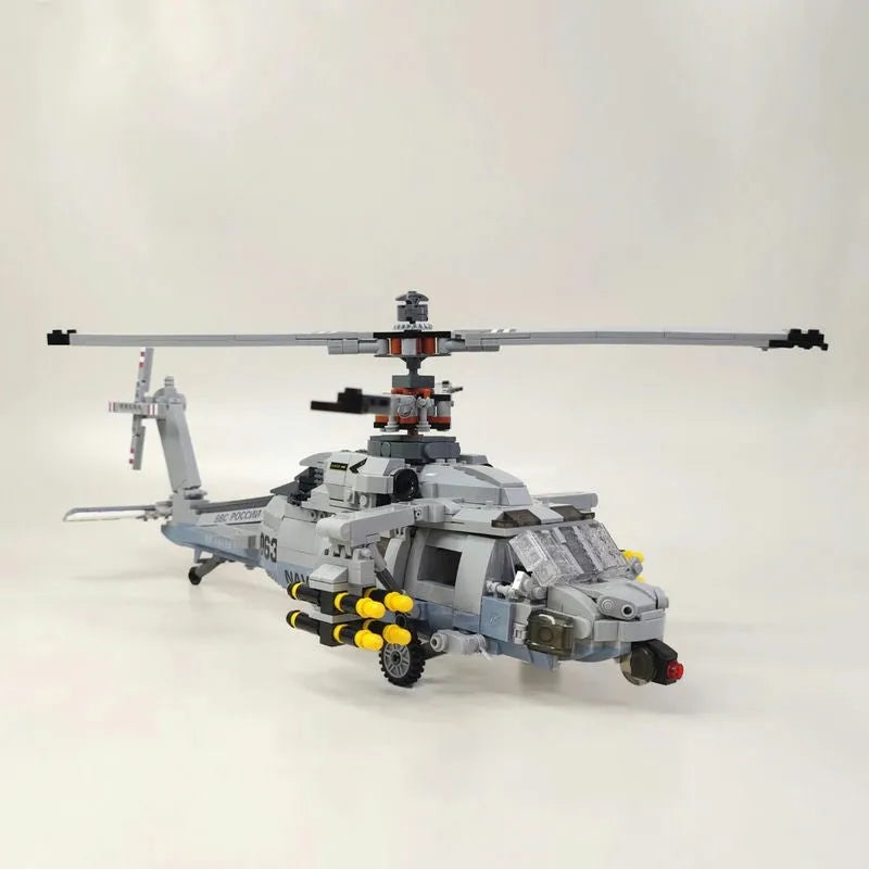 Building Blocks MOC Military Airborne Attack Fighter Helicopter Bricks Toys - 4