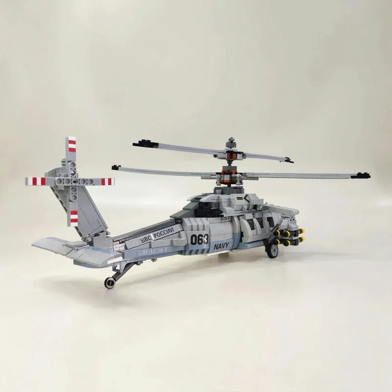 Building Blocks MOC Military Airborne Attack Fighter Helicopter Bricks Toys - 3