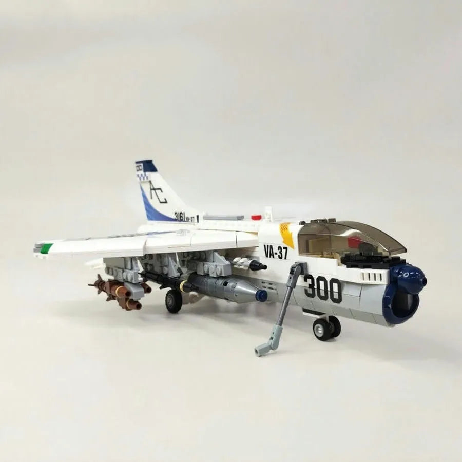 Building Blocks MOC Military Aircraft A - 7 Fighter Jet Attack Plane Bricks Toys - 6