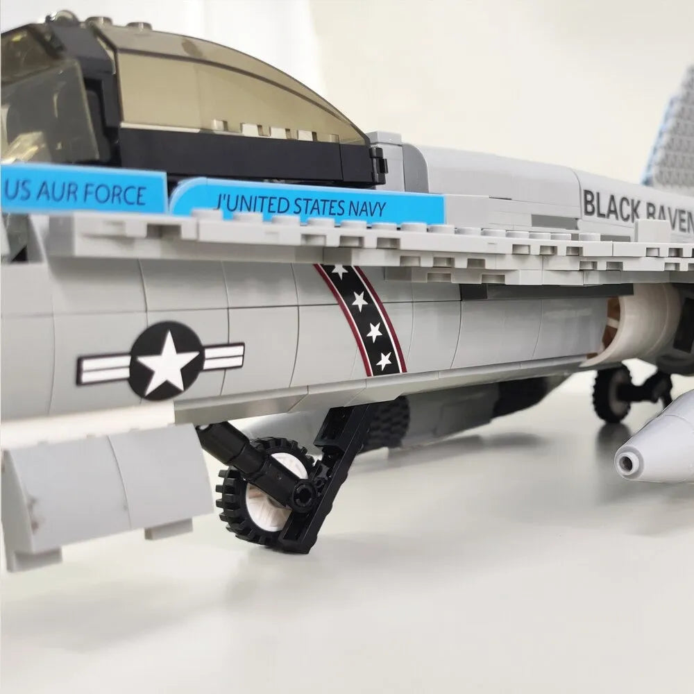 Building Blocks MOC Military F-18 Fighter Jet Aircraft Kids Bricks Toys - 6