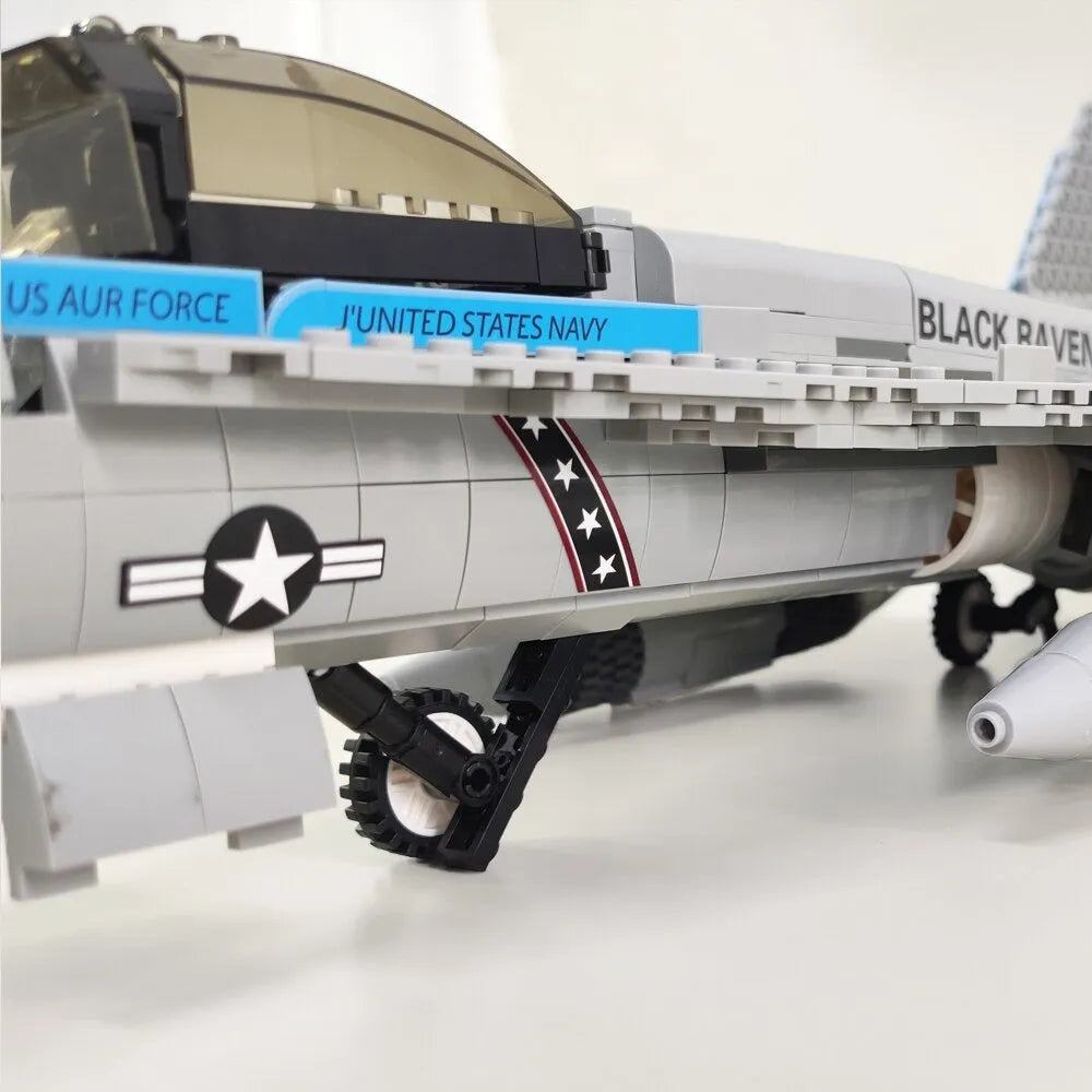 Building Blocks MOC Military F - 18 Fighter Jet Aircraft Kids Bricks Toys - 6