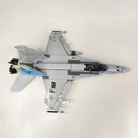 Thumbnail for Building Blocks MOC Military F - 18 Fighter Jet Aircraft Kids Bricks Toys - 5