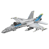 Thumbnail for Building Blocks MOC Military F-18 Fighter Jet Aircraft Kids Bricks Toys - 1
