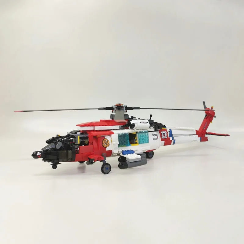 Building Blocks MOC Military MH-60T Armed Rescue Helicopter Bricks Toys - 2