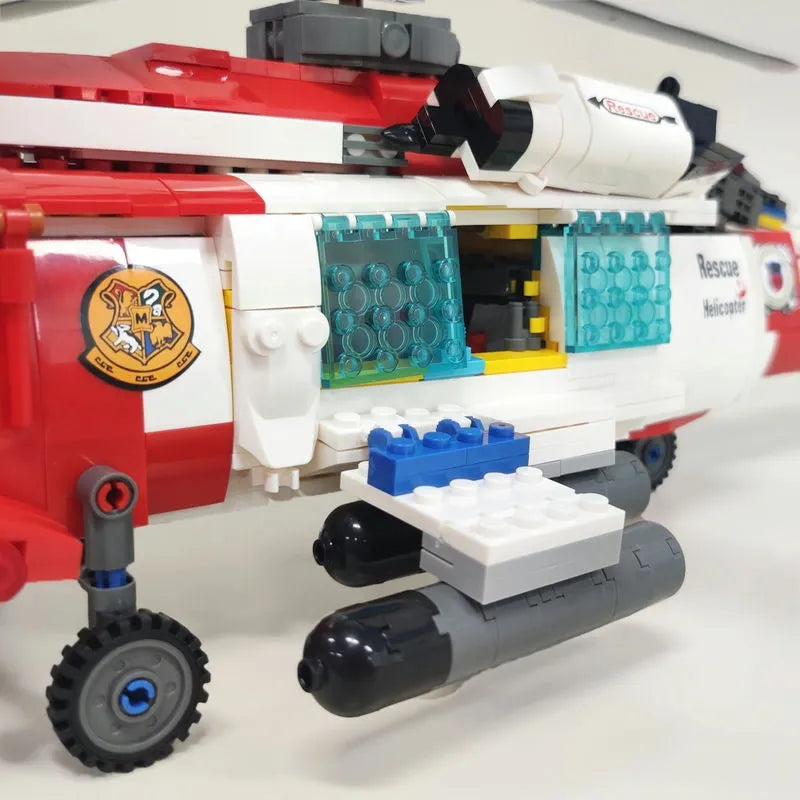 Building Blocks MOC Military MH-60T Armed Rescue Helicopter Bricks Toys - 8