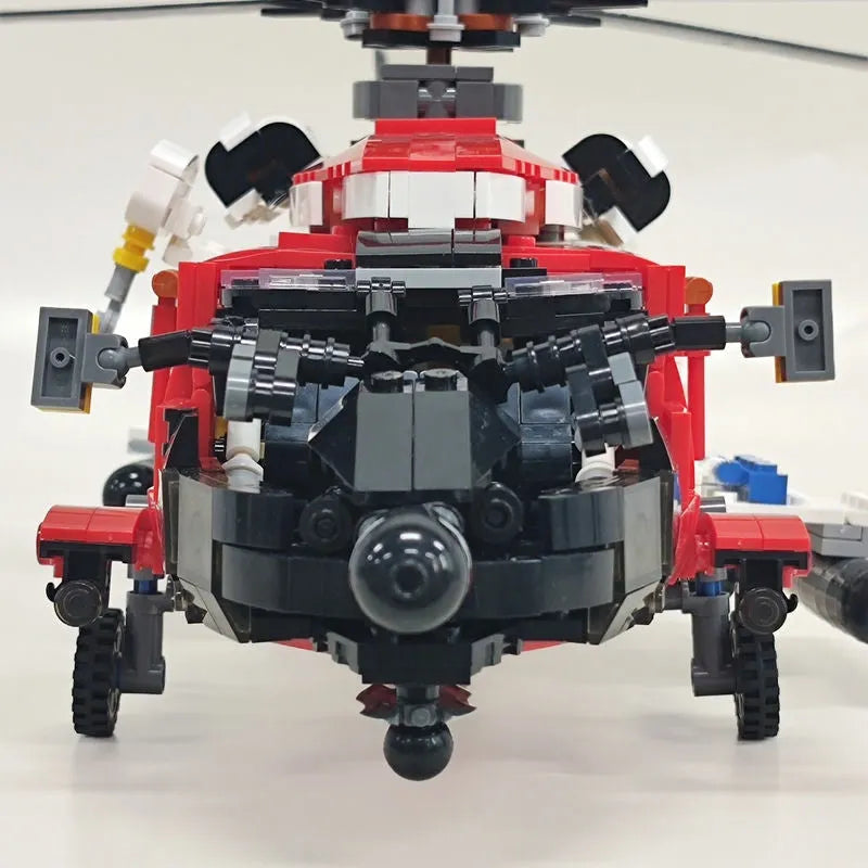 Building Blocks MOC Military MH-60T Armed Rescue Helicopter Bricks Toys - 13