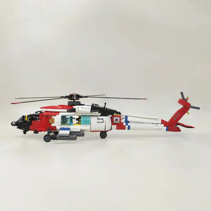 Building Blocks MOC Military MH-60T Armed Rescue Helicopter Bricks Toys - 17