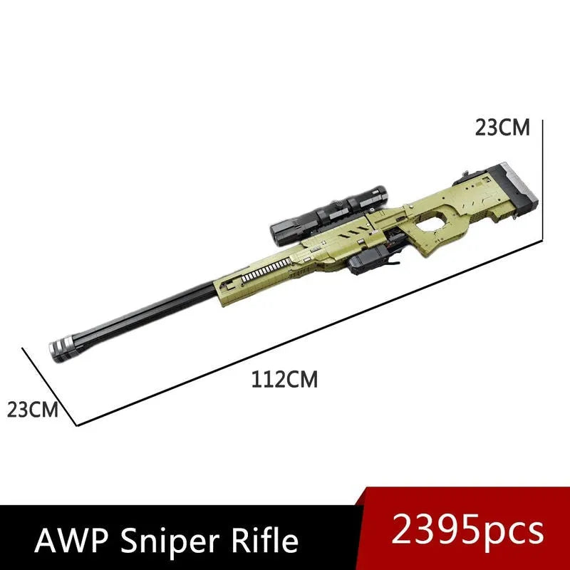 Building Blocks MOC Military Super AWP Sniper Rifle Gun Bricks Toy 58022 - 8