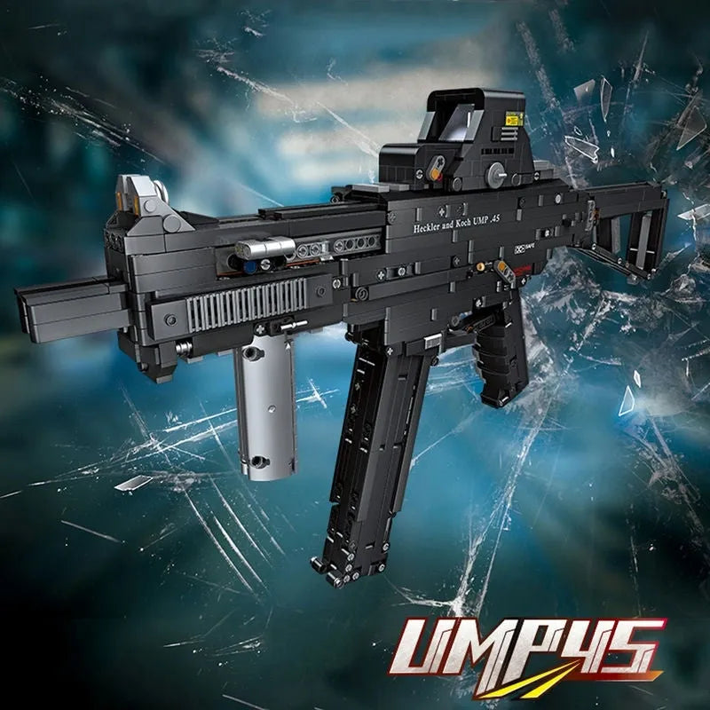 MOC Military UMP45 SMG Gun Building Blocks Toy