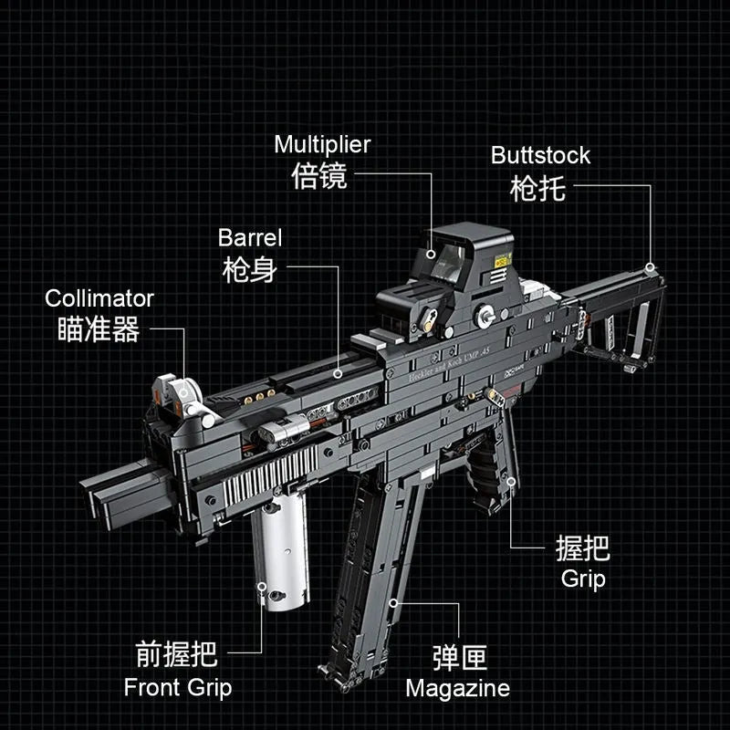 Building Blocks MOC Military UMP45 SMG Gun Assault Rifle Bricks Toy - 3