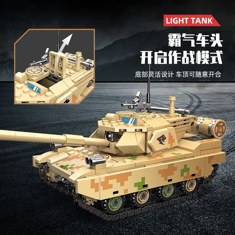 Building Blocks MOC Military WW2 Type 15 Light Tank Bricks Toy 61059 Construction Set Toys - 3