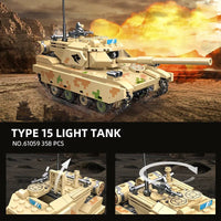 Thumbnail for Building Blocks MOC Military WW2 Type 15 Light Tank Bricks Toy 61059 - 2
