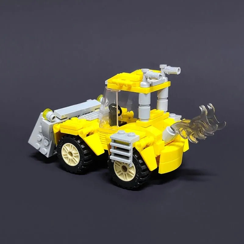 Building Blocks MOC Mini City Scraper Shovel Trucks Bricks Toys - 4