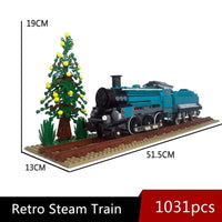 Thumbnail for Building Blocks MOC Retro Steam Train Locomotive Bricks Toys 59020 - 1