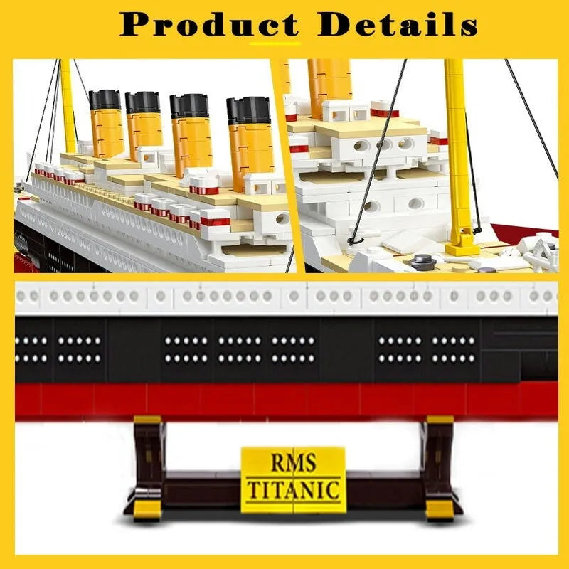 Building Blocks MOC RMS Titanic Cruiser Steam Ship Boat Bricks Toy - 4