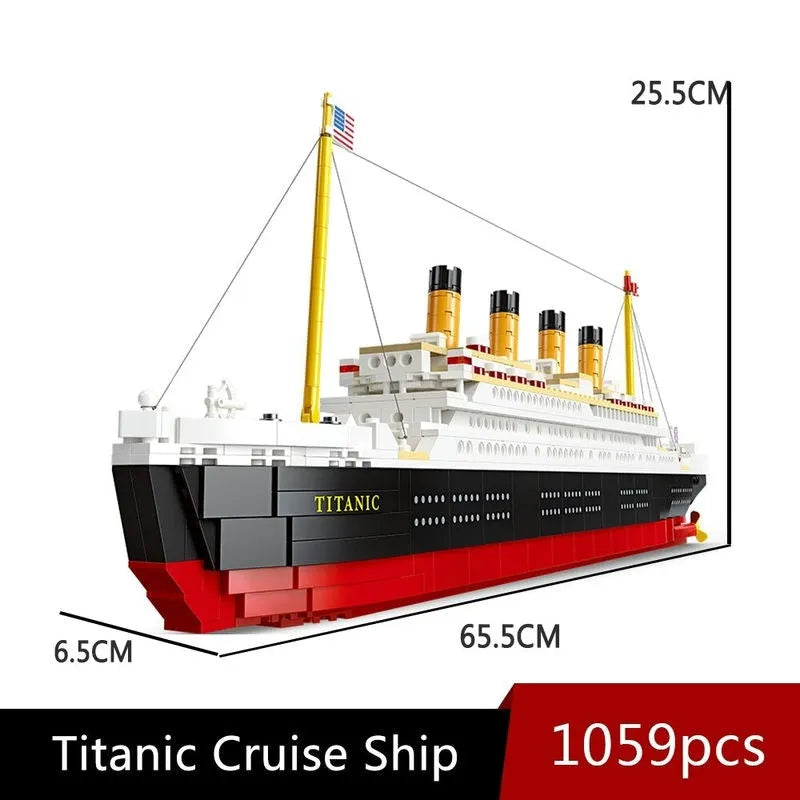 Building Blocks MOC RMS Titanic Cruiser Steam Ship Boat Bricks Toy - 1
