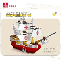 Thumbnail for Building Blocks MOC Small Santa Maria Pirate Ship Bricks Toys 36204 - 2