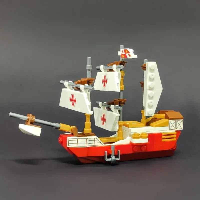 Building Blocks MOC Small Santa Maria Pirate Ship Bricks Toys 36204 - 1