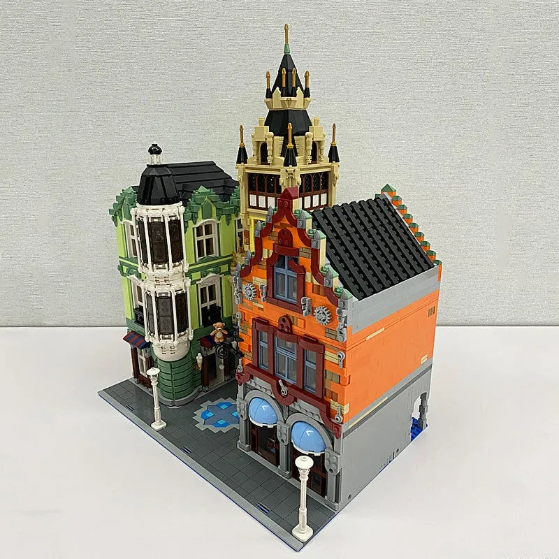 Building Blocks MOC Street Expert City Clock Tower Square Bricks Toy 89103 - 8