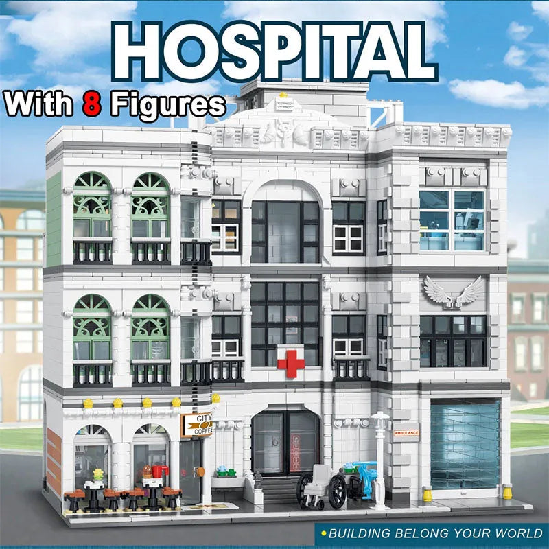 Building Blocks MOC Street Expert Creator City Hospital Bricks Toy 89135 - 2