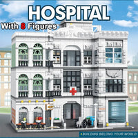 Thumbnail for Building Blocks MOC Street Expert Creator City Hospital Bricks Toy 89135 - 2