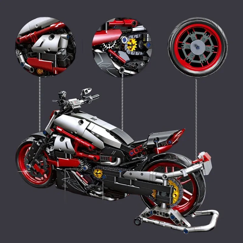 Building Blocks MOC Super Speed 1260S Racing Motorcycle Bricks Kids Toy Construction Set Toys - 4
