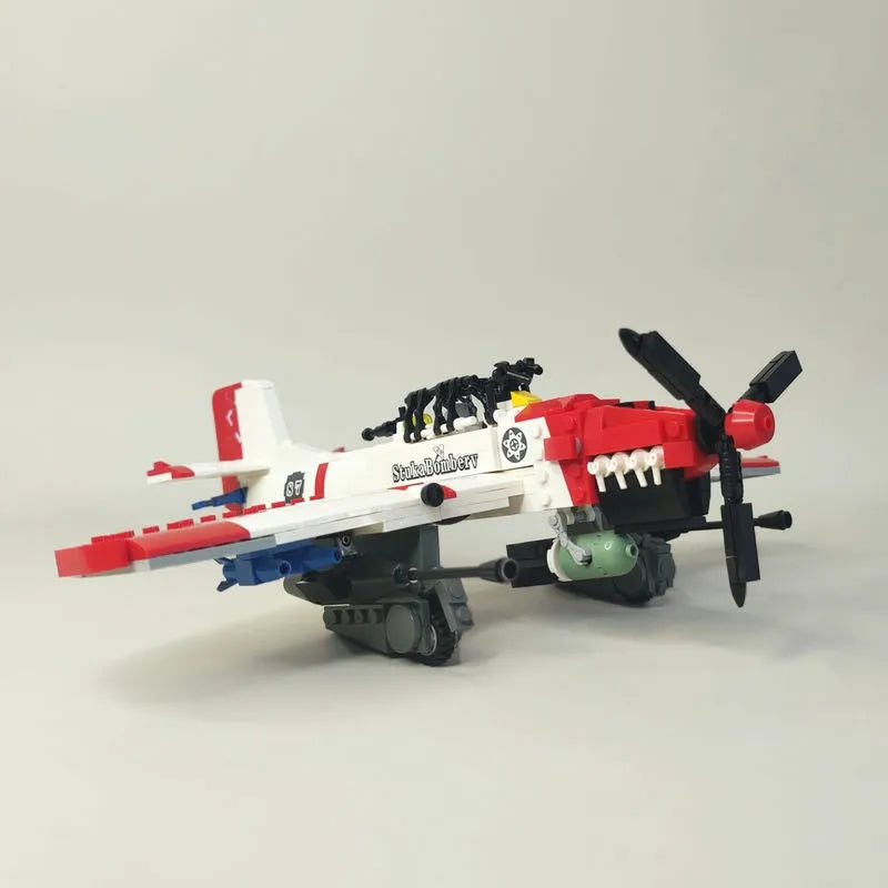 Building Blocks MOC WW2 Bomber Stuka Aircraft Bricks Model Kids Toy - 16