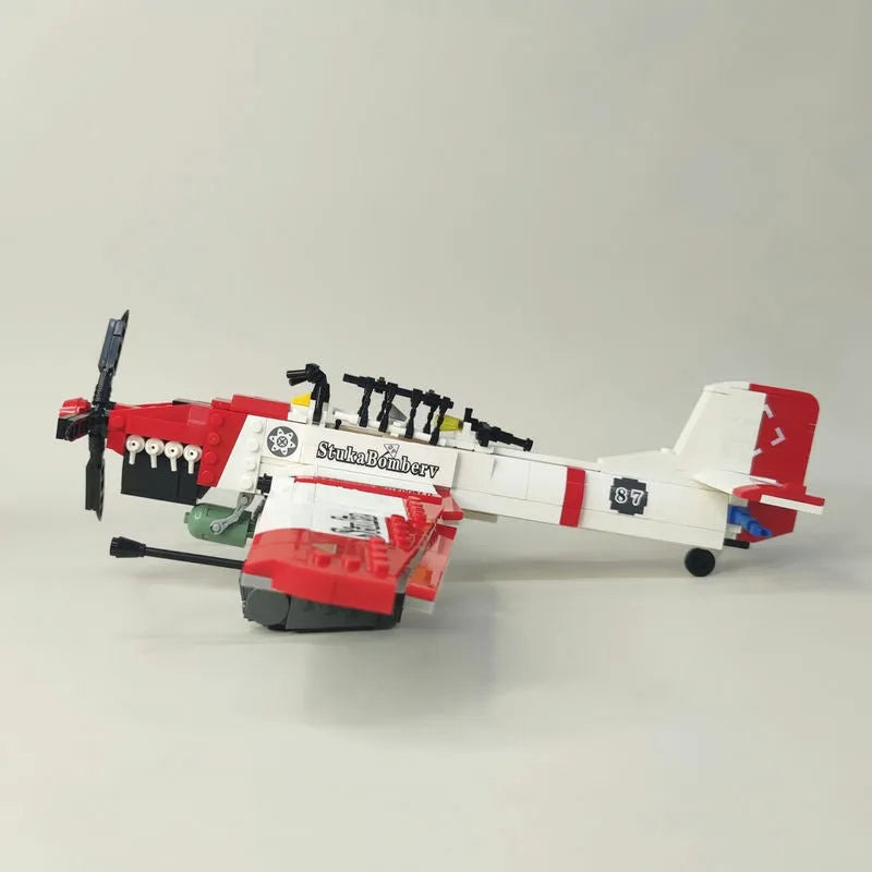 Building Blocks MOC WW2 Bomber Stuka Aircraft Bricks Model Kids Toy - 13