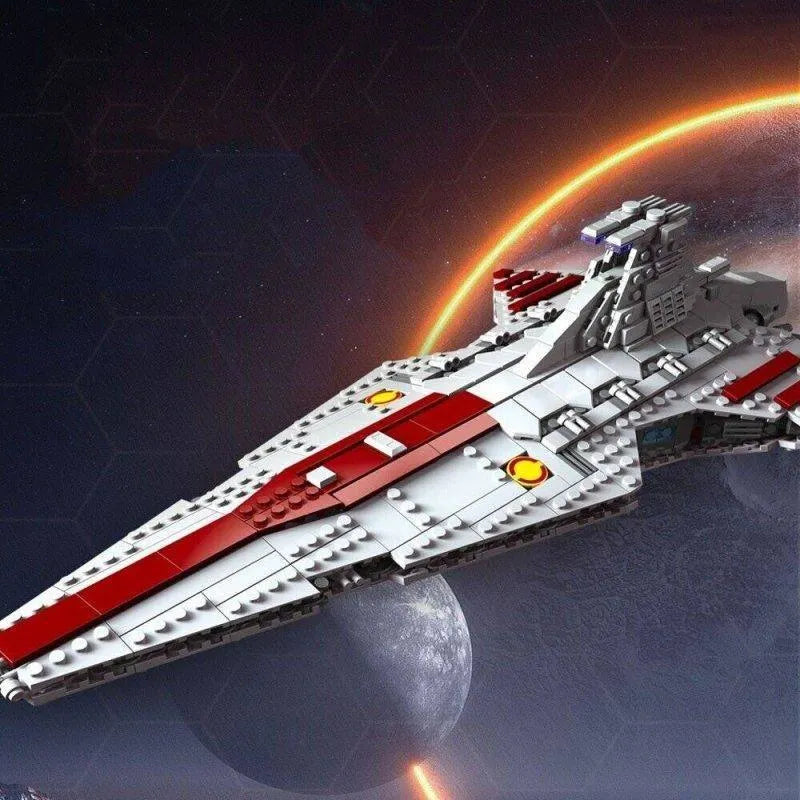 Building Blocks Star Wars MOC Venator Attack Cruiser Spaceship Bricks Toy - 6