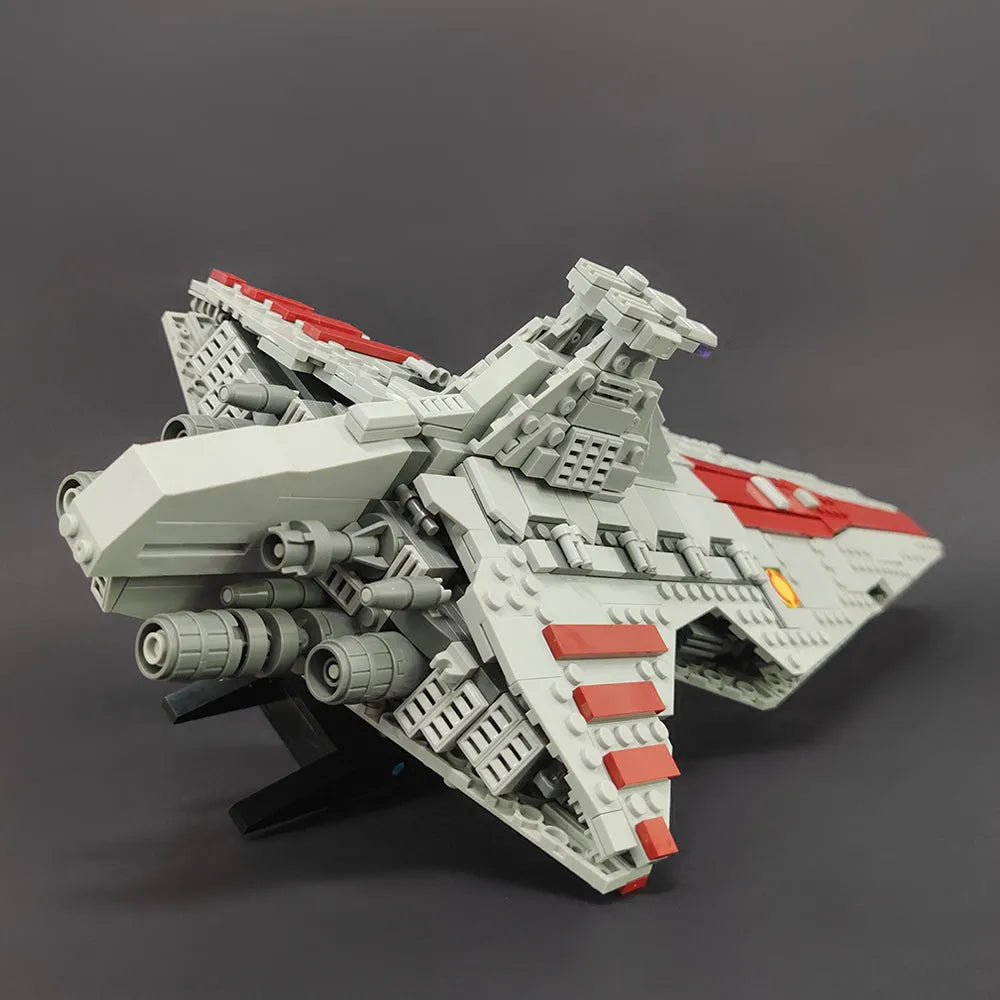 Building Blocks Star Wars MOC Venator Attack Cruiser Spaceship Bricks Toy - 11