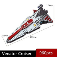 Thumbnail for Building Blocks Star Wars MOC Venator Attack Cruiser Spaceship Bricks Toy - 4