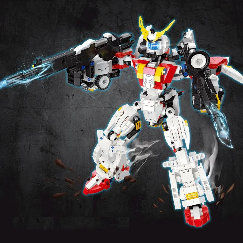 Building Blocks Super Deformed Flaming Meteor Mecha Robot Warrior Bricks Toy Construction Set Toys - 7