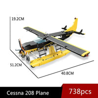 Thumbnail for Building Blocks Tech MOC Cargo Plane Cessna 208 Aircraft Bricks Toy - 3