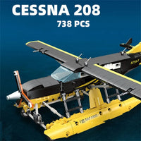 Thumbnail for Building Blocks Tech MOC Cargo Plane Cessna 208 Aircraft Bricks Toy - 2