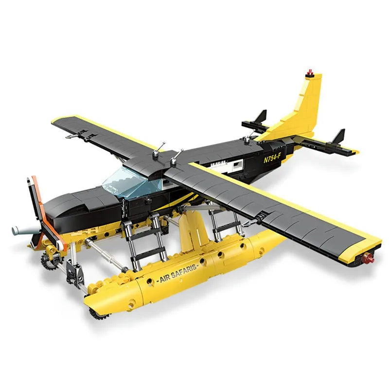 Building Blocks Tech MOC Cargo Plane Cessna 208 Aircraft Bricks Toy - 1