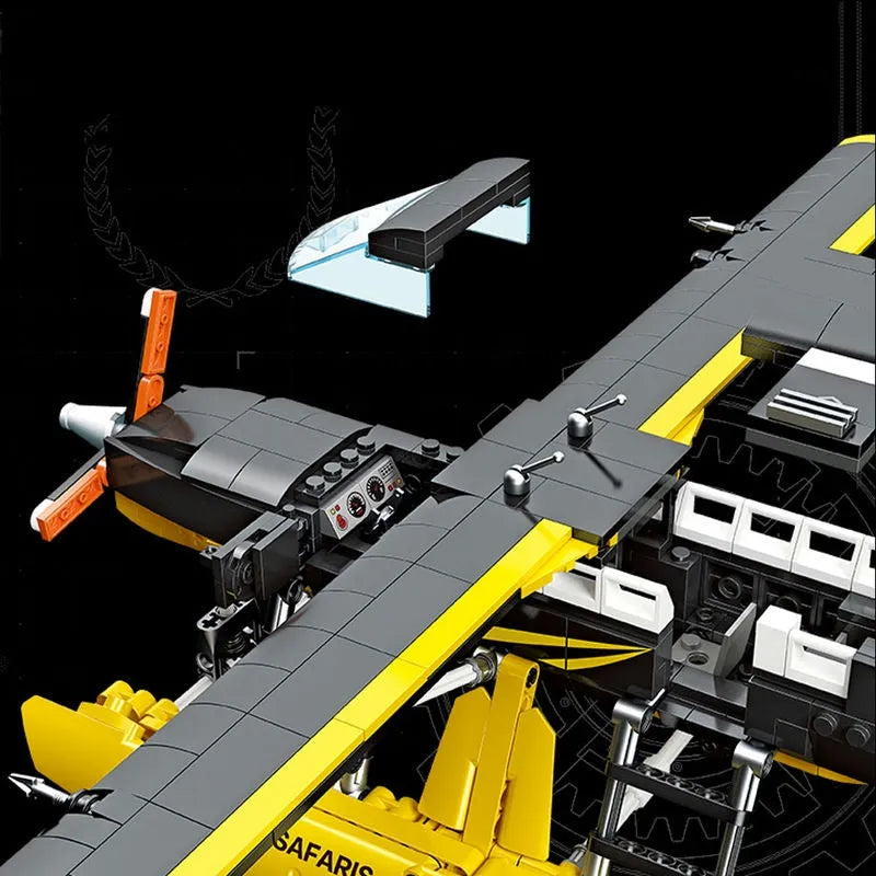 Building Blocks Tech MOC Cargo Plane Cessna 208 Aircraft Bricks Toy - 6