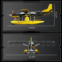 Thumbnail for Building Blocks Tech MOC Cargo Plane Cessna 208 Aircraft Bricks Toy - 8