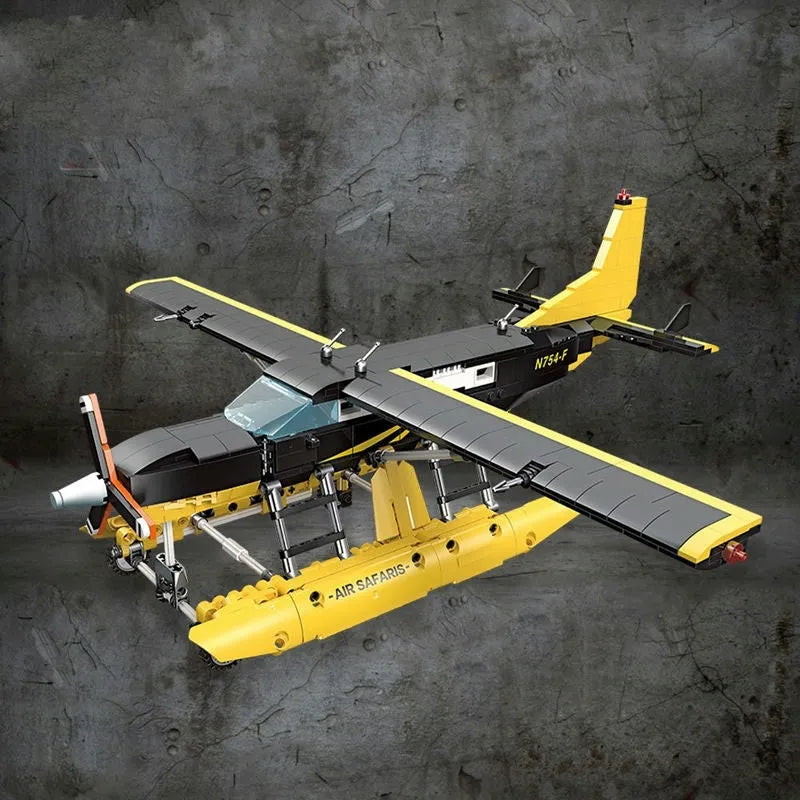 Building Blocks Tech MOC Cargo Plane Cessna 208 Aircraft Bricks Toy - 4