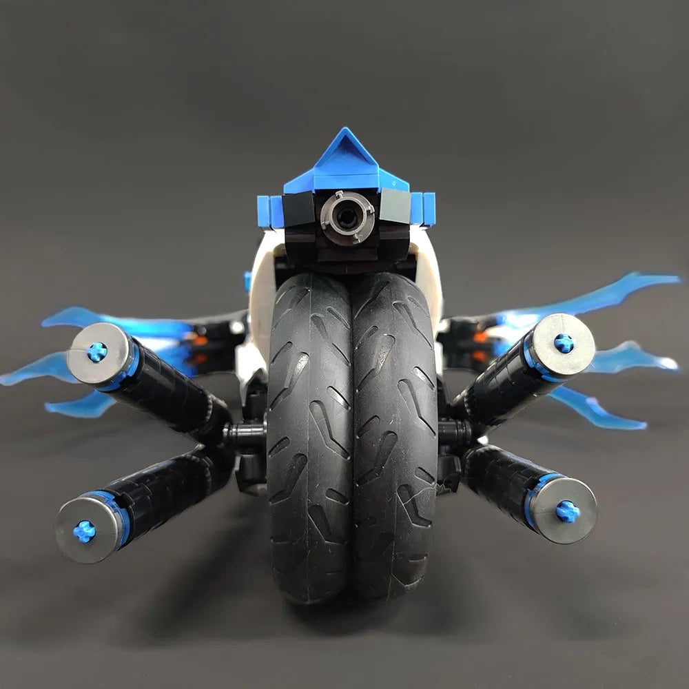 Building Blocks Tech MOC CYBERANGEL Concept Motorcycle Bricks Toy - 4
